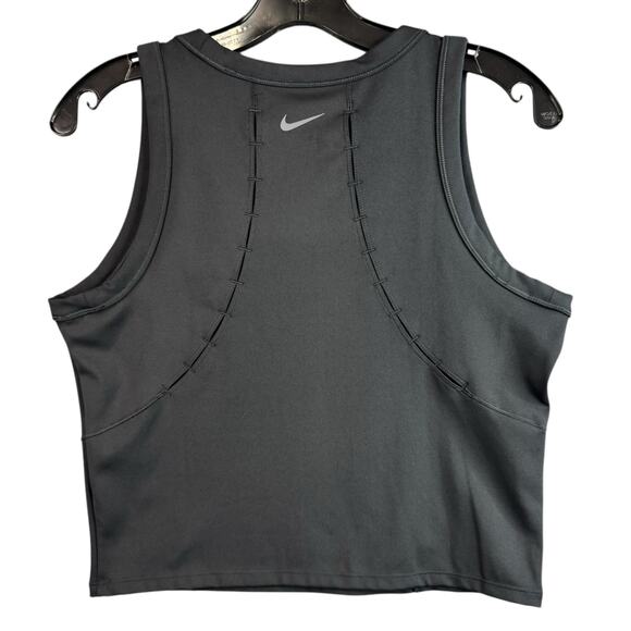 Nike Womens One Classic Dri-Fit Cropped Tank Top Black Size L HM6398-010 - Picture 2 of 9